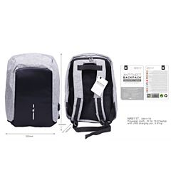 NR9117 GR, ONE PLUS, ZAINO ANTIFURTO CON ATTACCO DOne Plus