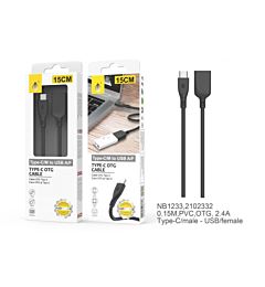 ONEPLUS NB1233, CAVO OTG USB C 2.4A, 15CM, NEROOne Plus