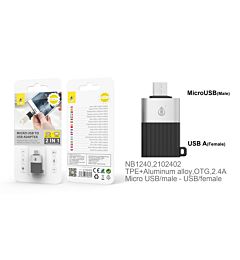 ONEPLUS NB1240 ADATTATORE OTG DA MICRO USB A USB 2.4A NEROOne Plus