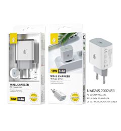 ONEPLUS CARICATORE USB A MURO CON PORTA USB C, 3.4A, BIANCOOne Plus