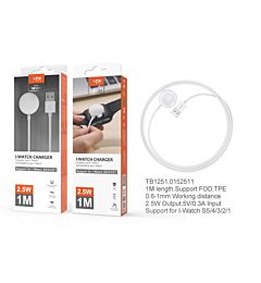 MTK CARICATORE MAGNETICO PER I-WATCH 2.5W 1M BIANCOMTK