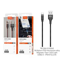 MTK CAVO DATI MAGNETICO USB C 1M, NEROMTK