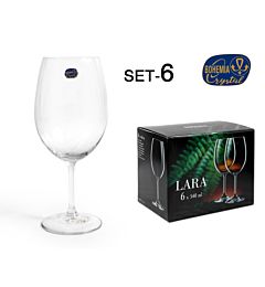 SET 6 CRISTAL BOHEMIA TAZZA 540CC LARA
