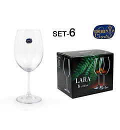 SET 6 CRISTAL BOHEMIA TAZZA 450CC LARA