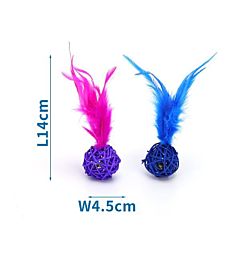 GIOCHINO IN RATTAN(L14*W4.5CM,2 COLORI MISTI,GATTI