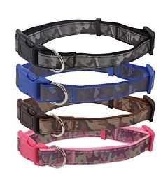 CAMO REFLECTIVE DOG COLLAR  W2.5*L40-60CM  PINK/SK