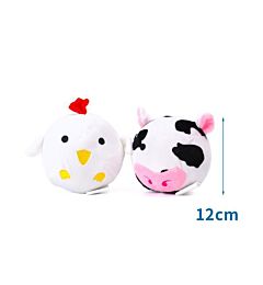 PLUSH TOY CHICKEN S HEAD/COW S HEAD H12CM WHITENobleza