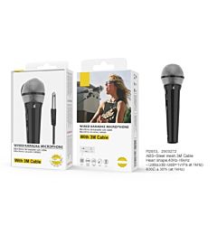 R2853 MICROFONO KARAOKE CON CAVO, 3M NERO