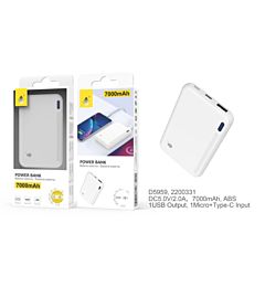 D5959 BL, POWERBANK MORPHY 7000 MAH CON 2 INGRESSI