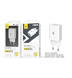 ONEPLUS CARICATORE USB A MURO BASIC CON USB 2.4A, BIANCOOne Plus