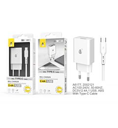 ONEPLUS CARICATORE USB A MURO BASIC CON USB 2.4A, BIANCOOne Plus