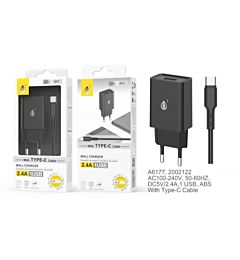 ONEPLUS CARICATORE USB A MURO BASIC CON USB 2.4A, NEROOne Plus