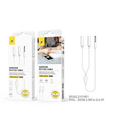 ONEPLUS SPLITTER AUX JACK 35.MM BIANCO 20CM