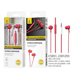 ONEPLUS C5851 CUFFIE IN-EAR CON MICROFONO ROSSO