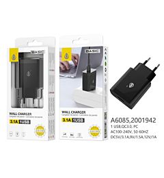 ONEPLUS CARICATORE USB A MURO BASIC 3.1A NEROOne Plus