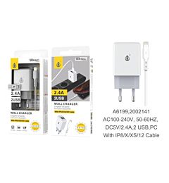 ONEPLUS CARICATORE USB A MURO BASIC CON 2 USB 2.4A, BIANCO