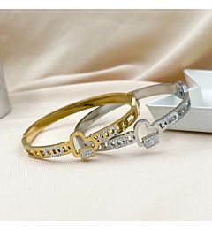 Bracciale rigido Fantasia Oro ed Argento