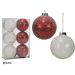SET 6 PALLE 80MM C/GLITTER ROSSO/BIANCO