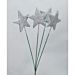 SET 4 STELLINE ARGENTO GLITTER CM.5 SU STECCHINO C