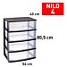 CASSETTIERA NILO 4 CASSETTI NEROPlastic Forte