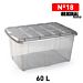 SCATOLA MULTIUSO N  18 60L GRIS TRAS F18Plastic Forte