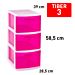 CASSETTIERA TIBER 3 CASSETTI FUCSIA TRAS F18Plastic Forte