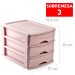 CASSETTIERA DA SCRIVANIA 3 CASSETTI ROSA PALO ALLPlastic Forte