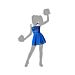 COSTUME CHEERLEADER BLU XS-SAtosa