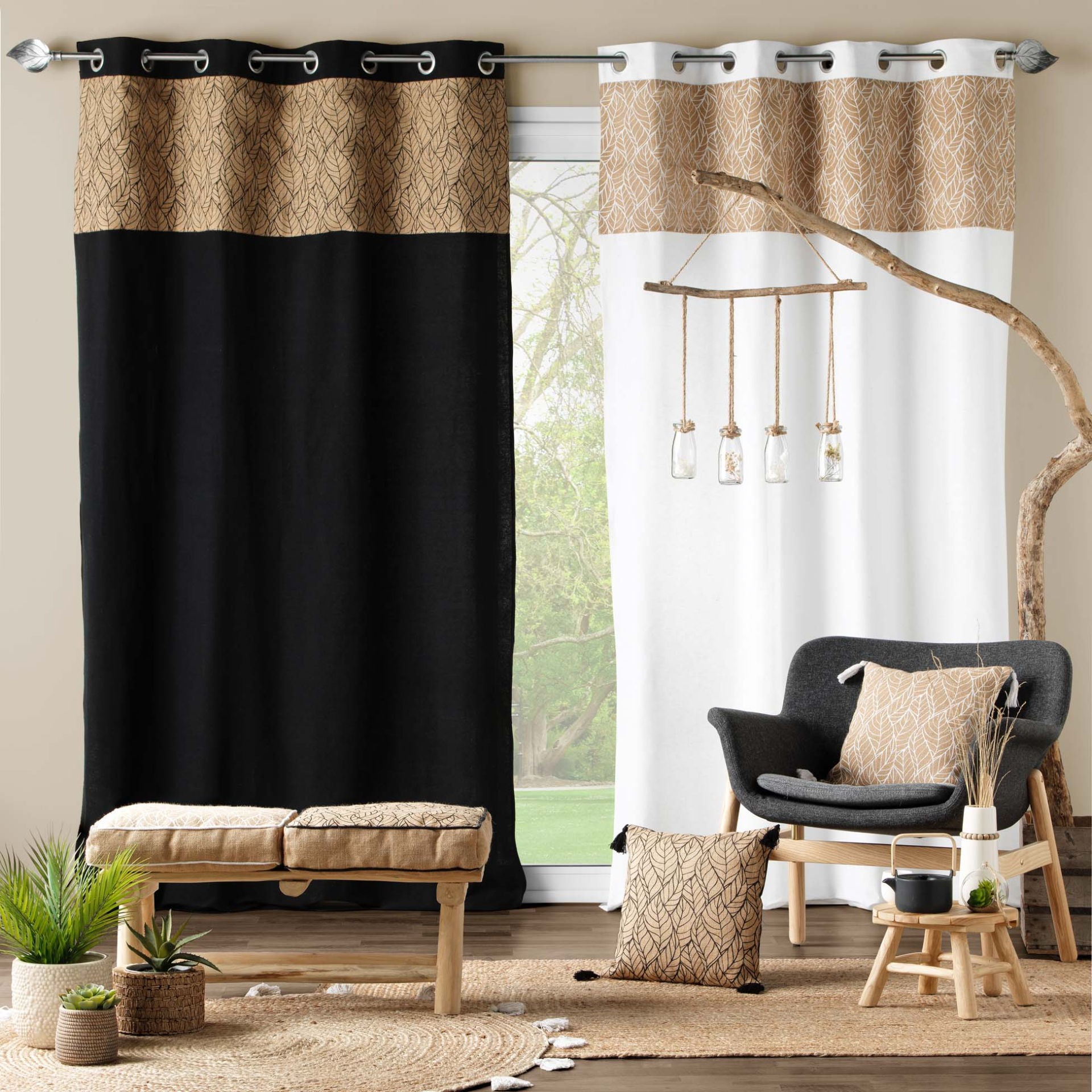 TENDA CON OCCHIELLI 140 X 280 CM POLICOTONE UNITO+