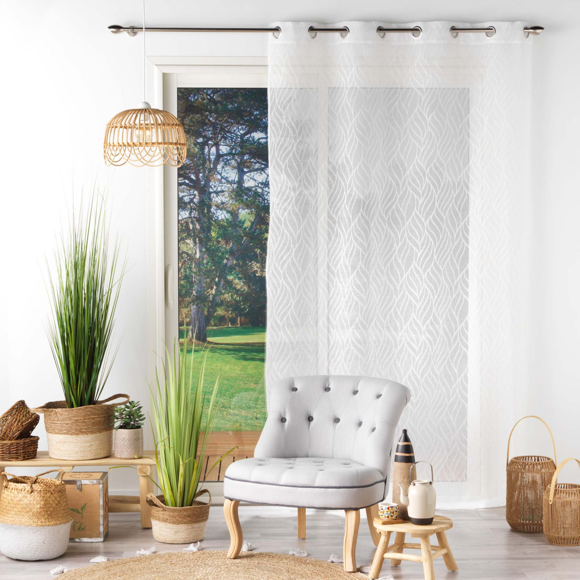 TENDAGGIO CON OCCHIELLI 140 X 280 CM VELO SABBIA JL3c