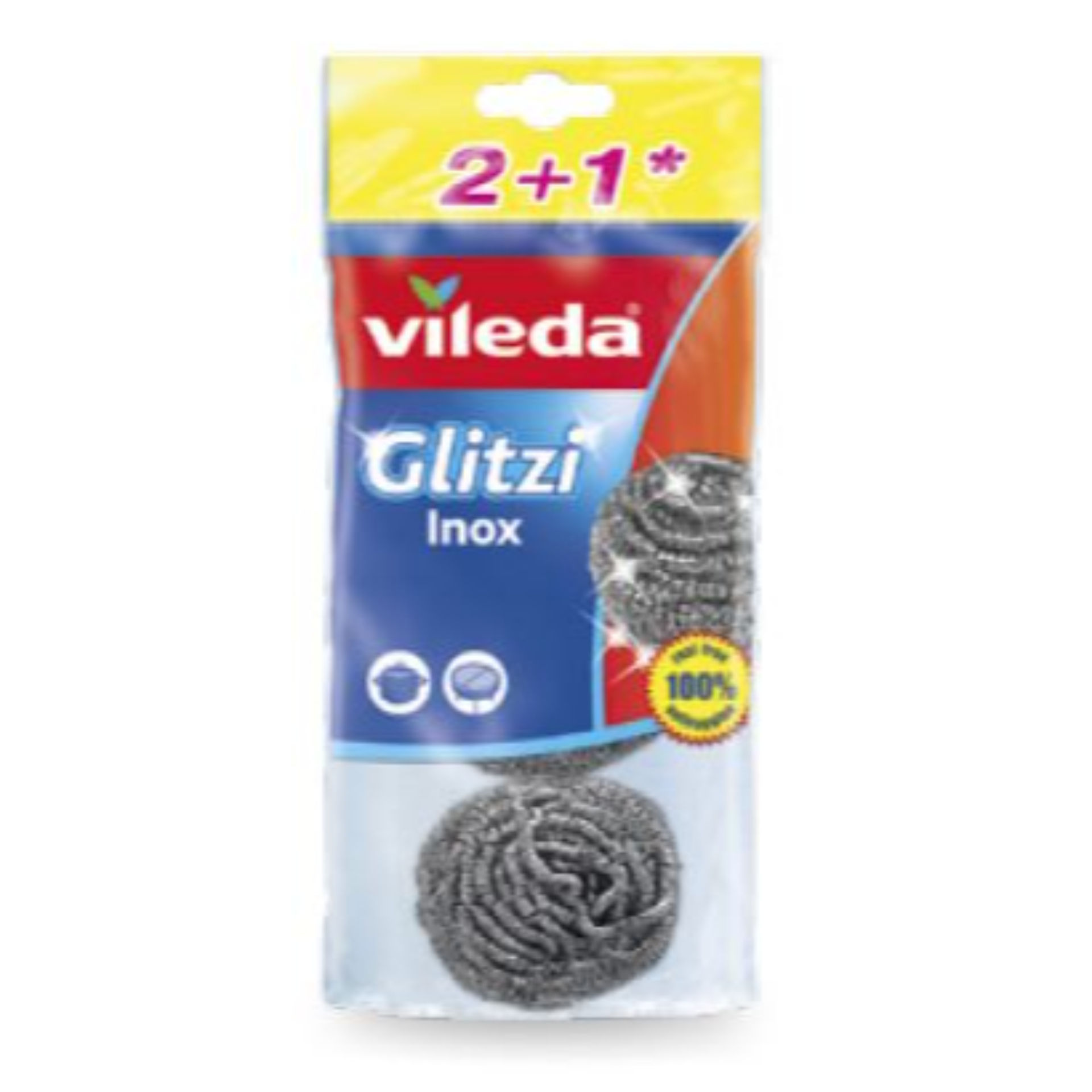 VILEDA GLITZI PAGLIETTE INOX 2+1 PZVileda