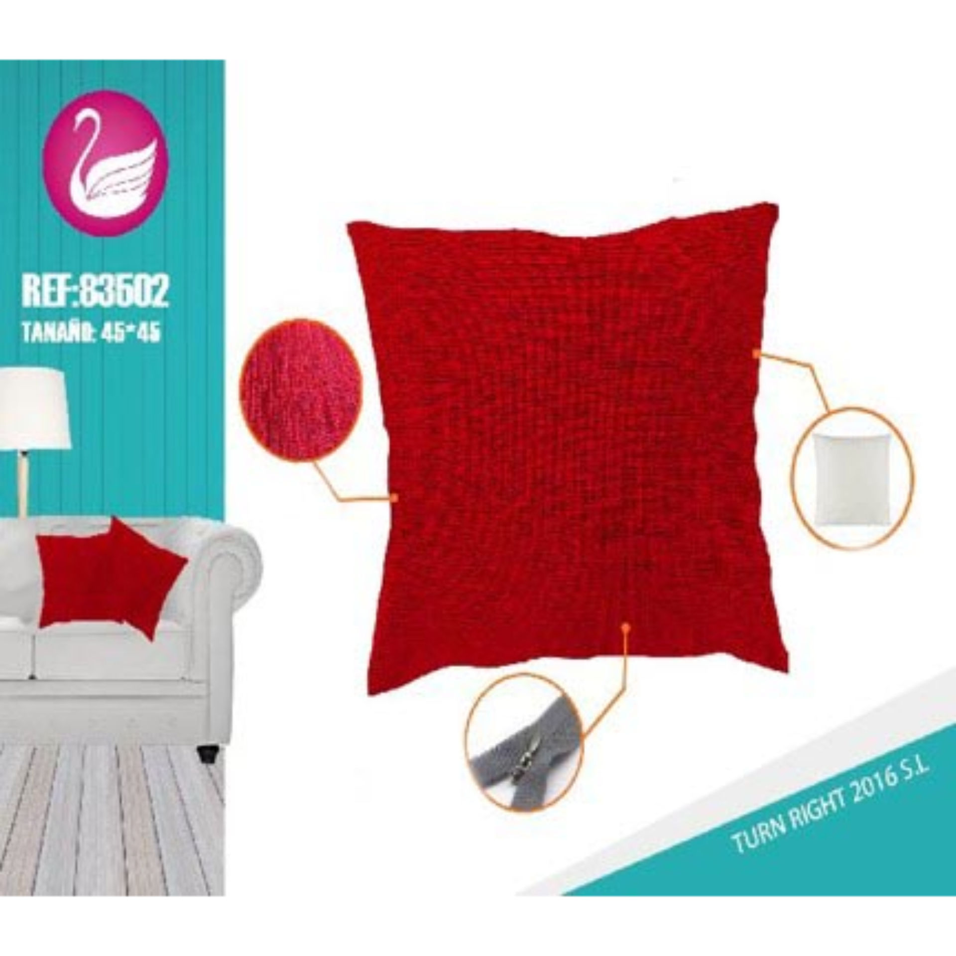 CUSCINO CINIGLIA ROSSO 45*45Bravo1997