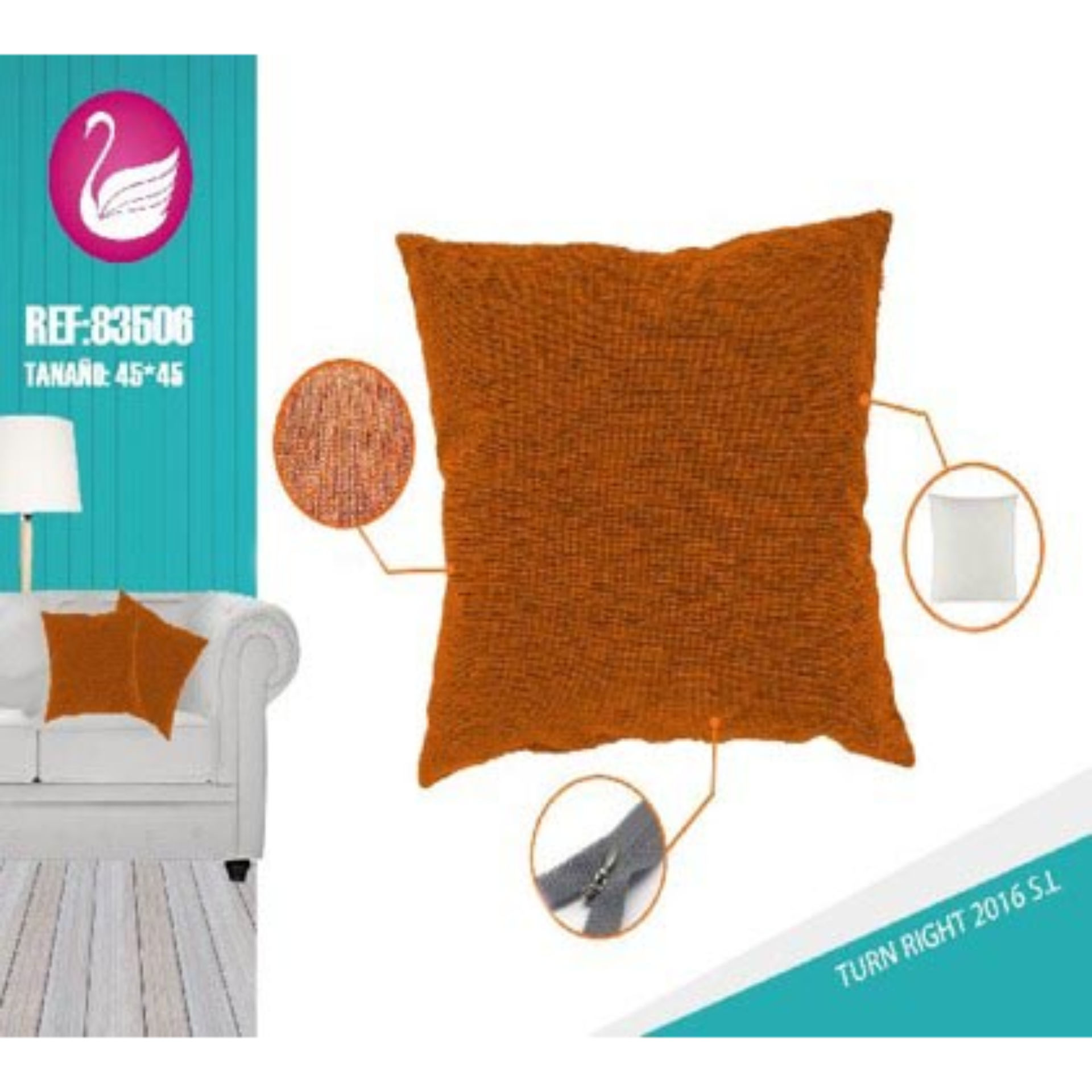 CUSCINO CINIGLIA ARANCIONE 45*45Bravo1997