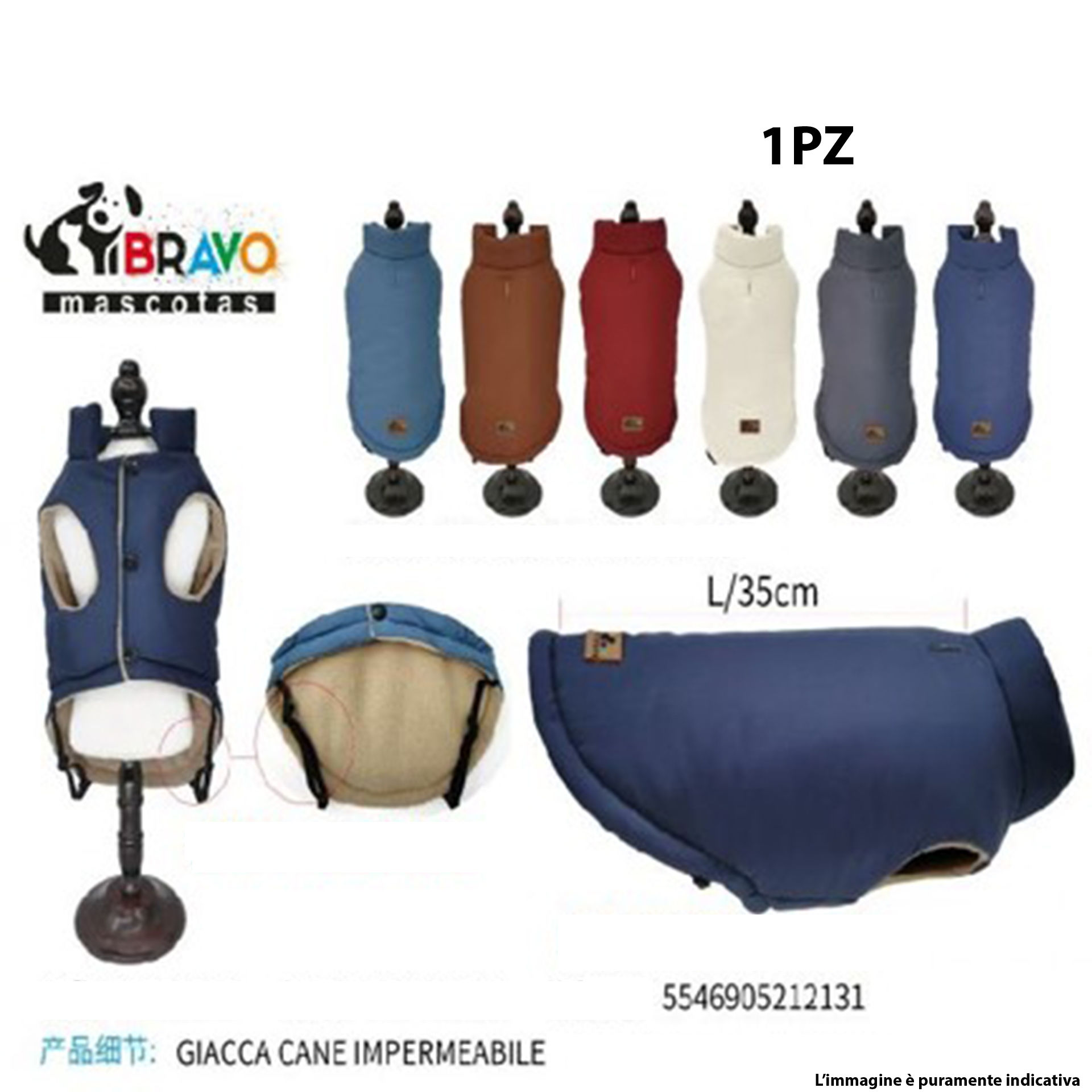 GIACCA CANI IMPERMEABILI L/35CMBravo1997