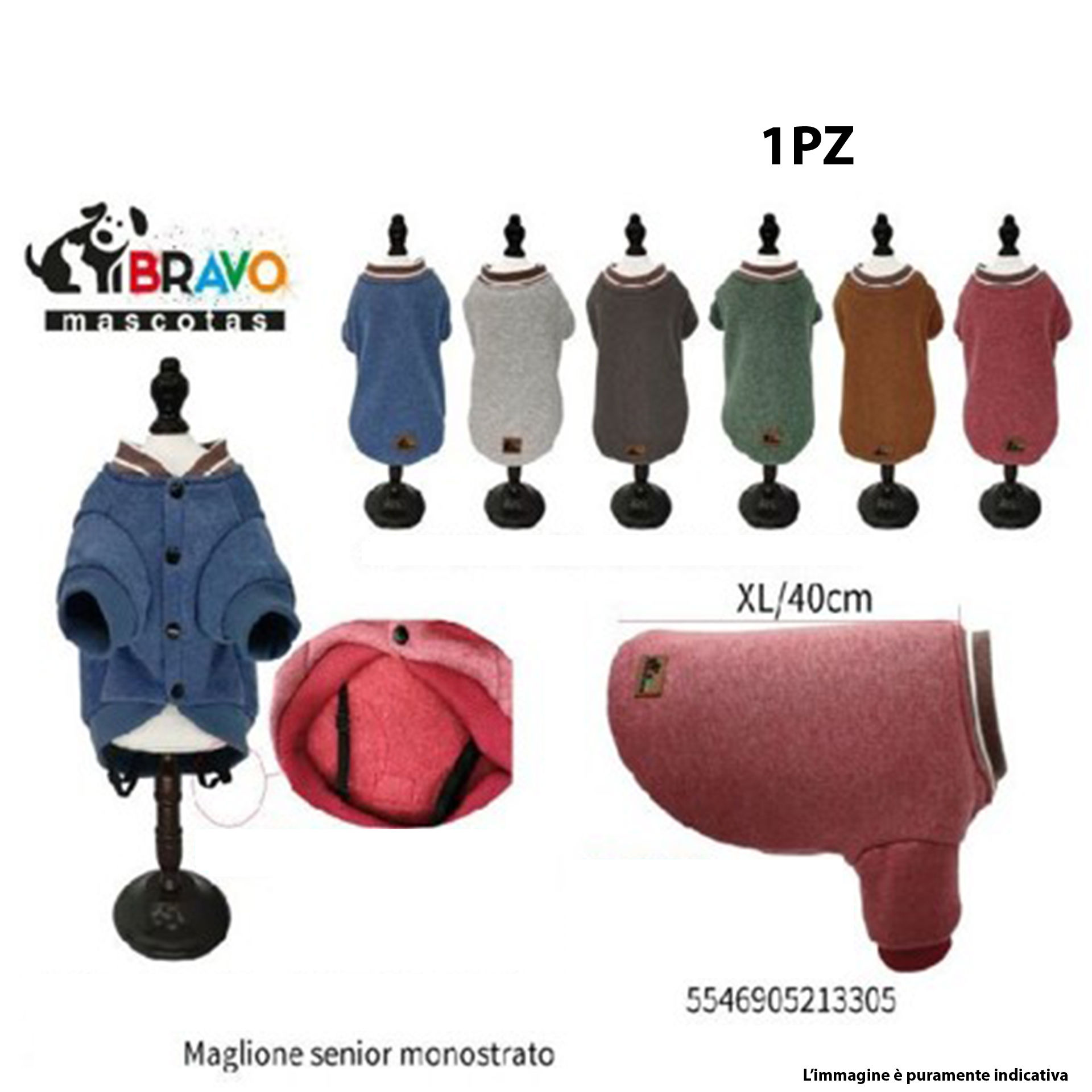 MAGLIONE SENIOR MONOSTRATO XL/40CMBravo1997