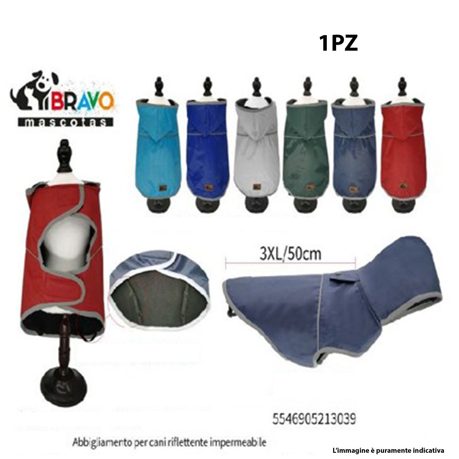 ABBIGLIAMENTO PER CANI RIFLETTENTE IMPERMEABILE 3XBravo1997