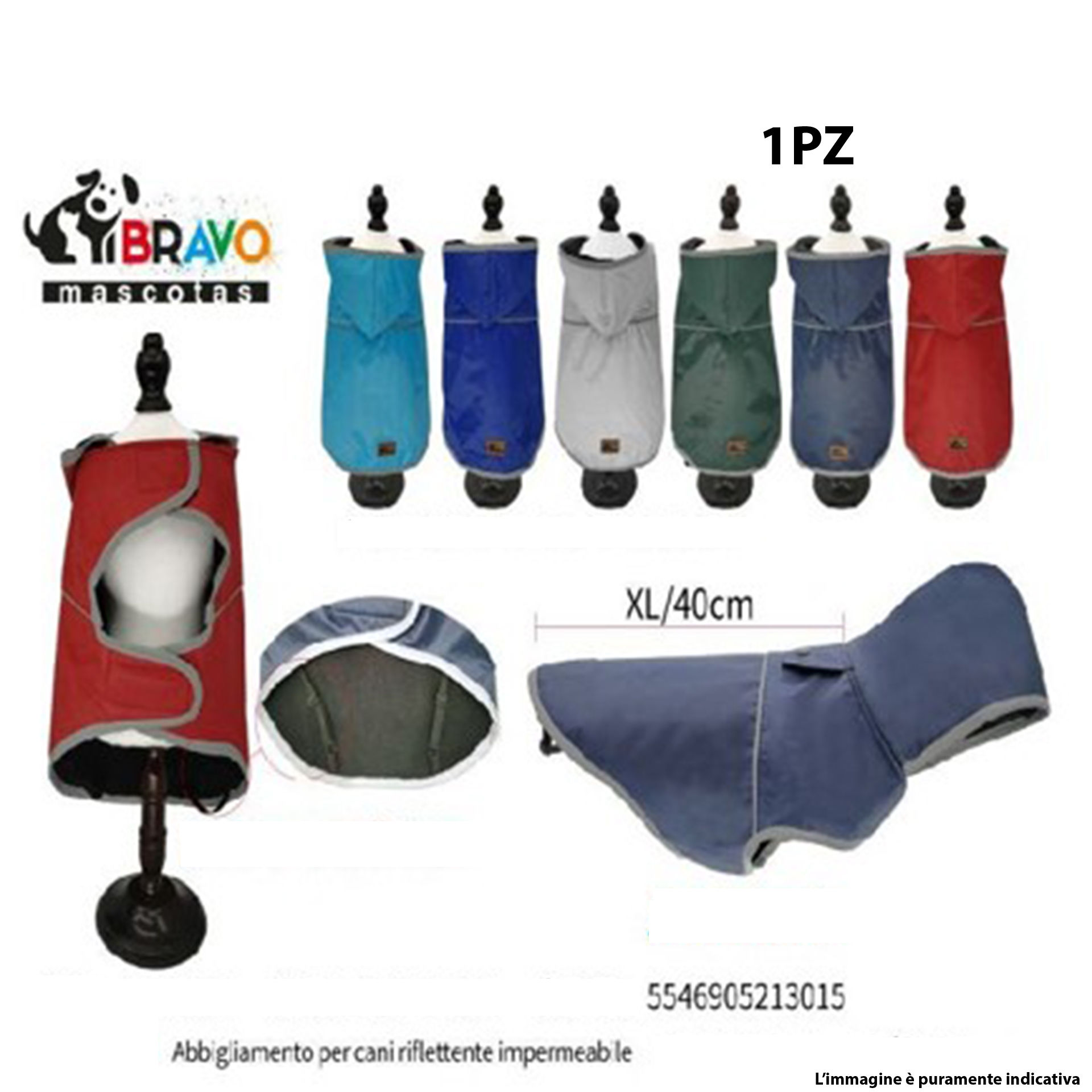 ABBIGLIAMENTO PER CANI RIFLETTENTE IMPERMEABILE LXBravo1997