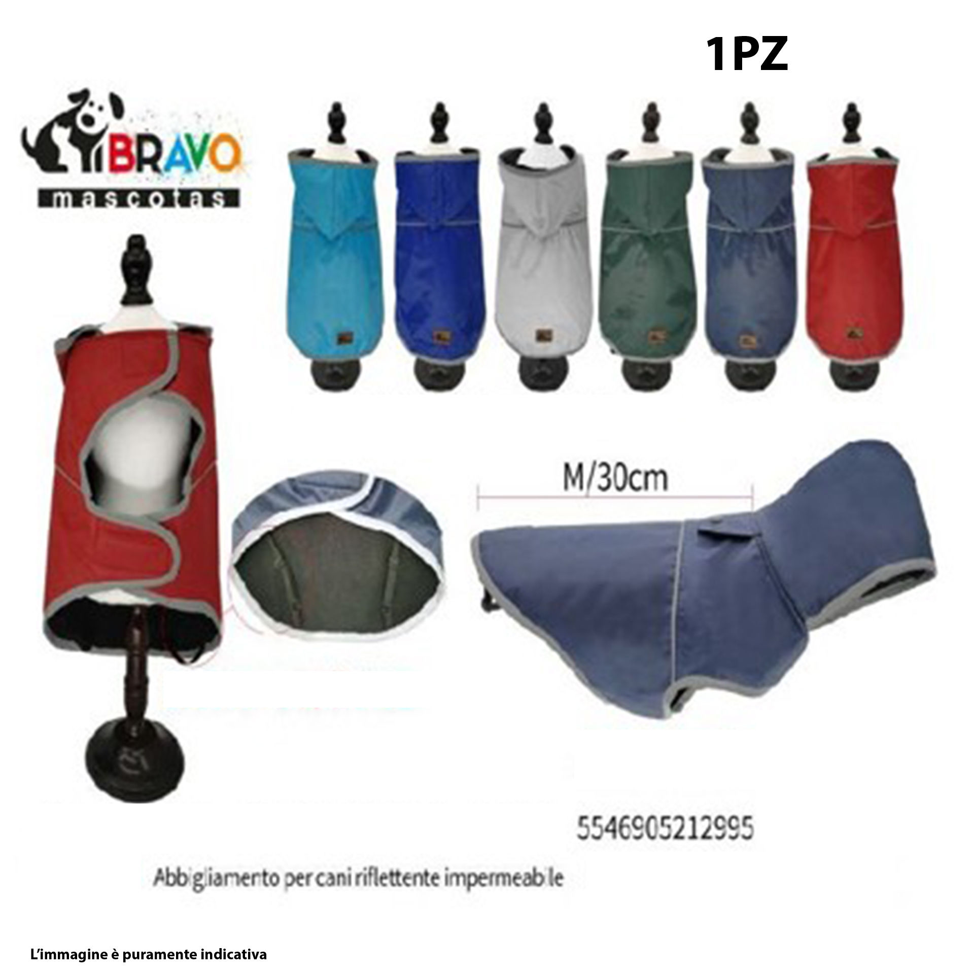 ABBIGLIAMENTO PER CANI RIFLETTENTE IMPERMEABILE M/Bravo1997
