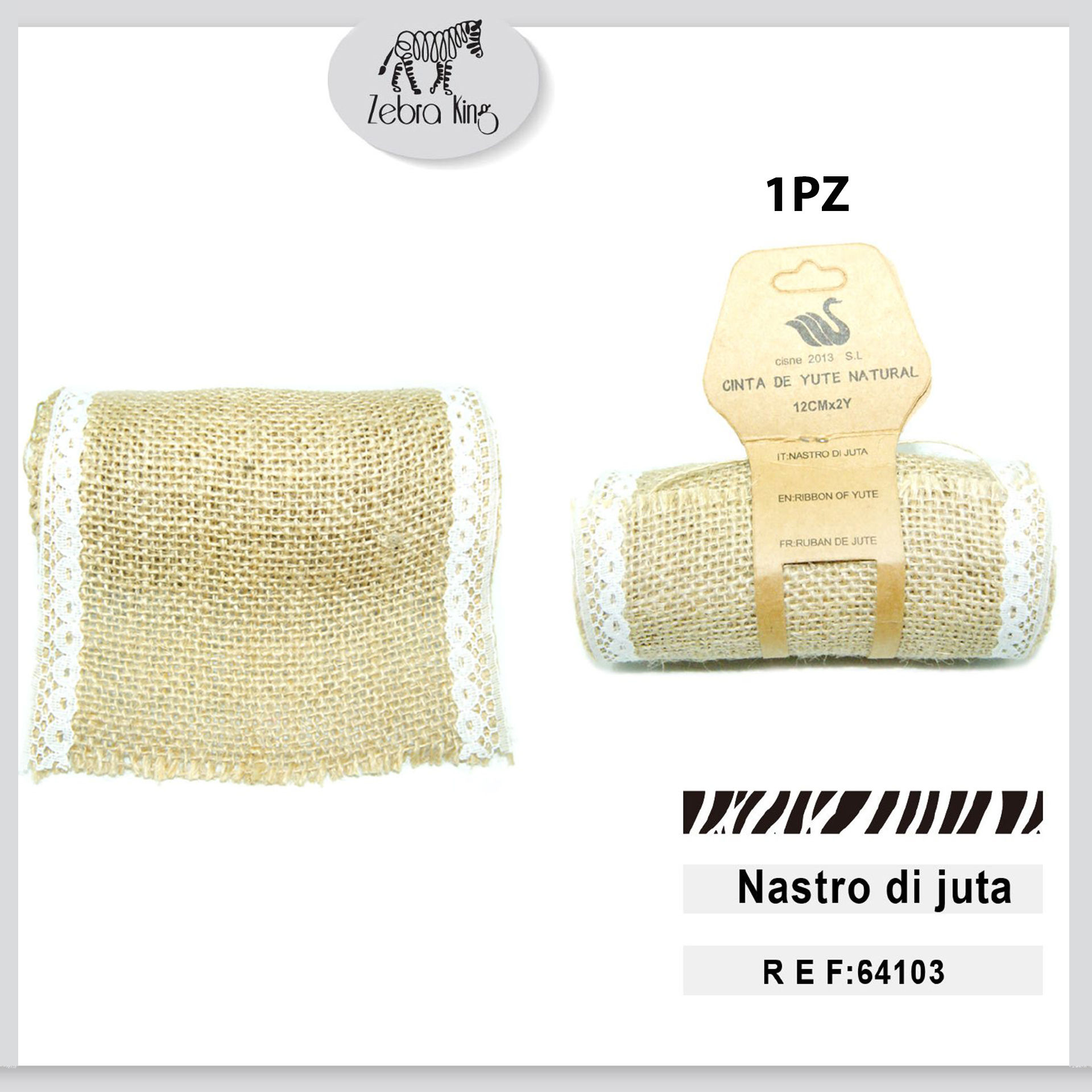 NASTRO DI LINO CON PIZZO 12CM*2YDS