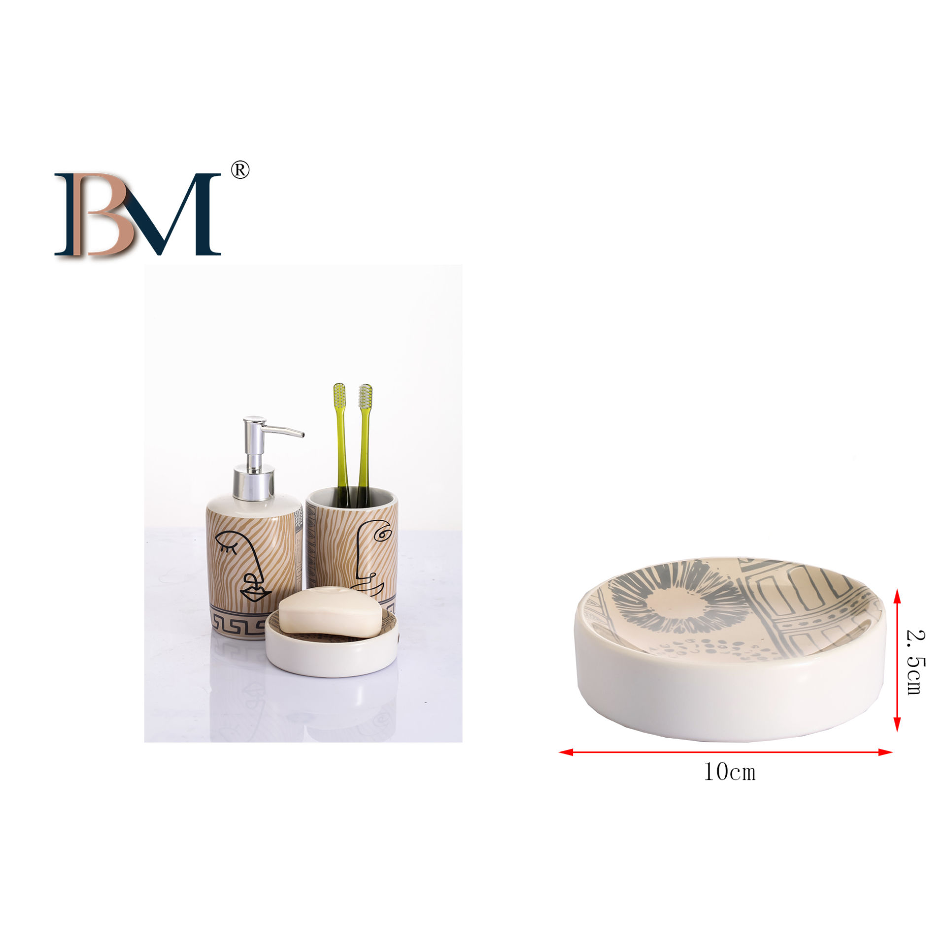 PORTASAPONE IN CERAMICA 10X10X2.5CMBM