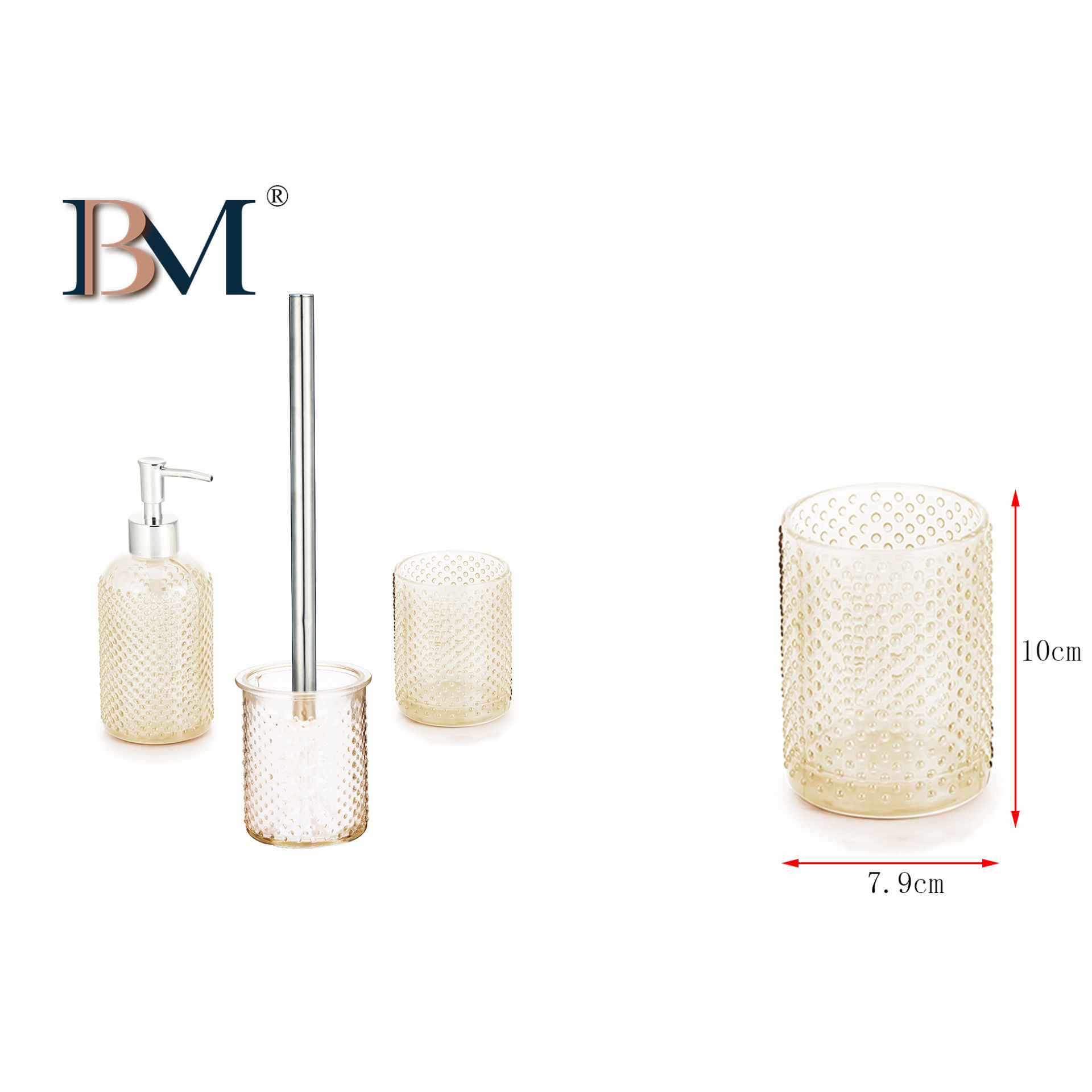 TAZZA DA BAGNO IN VETRO:7.9X7.9X10CMBM