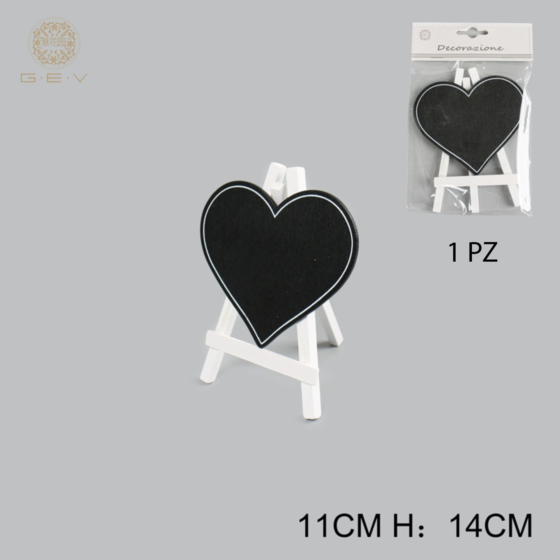 GEV MINI LAVAGNA IN LEGNO CUORE 11CM*14CMGev