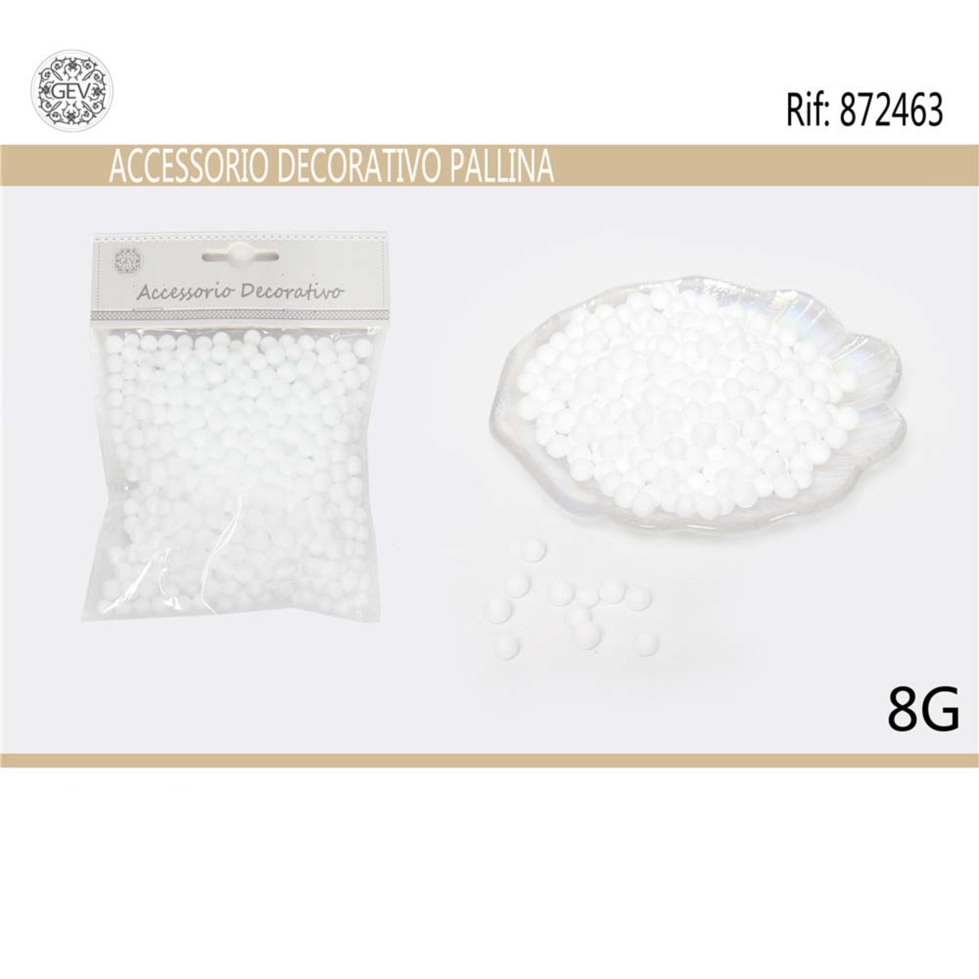 PALLINA POLISTIROLO 8G BIANCOGev
