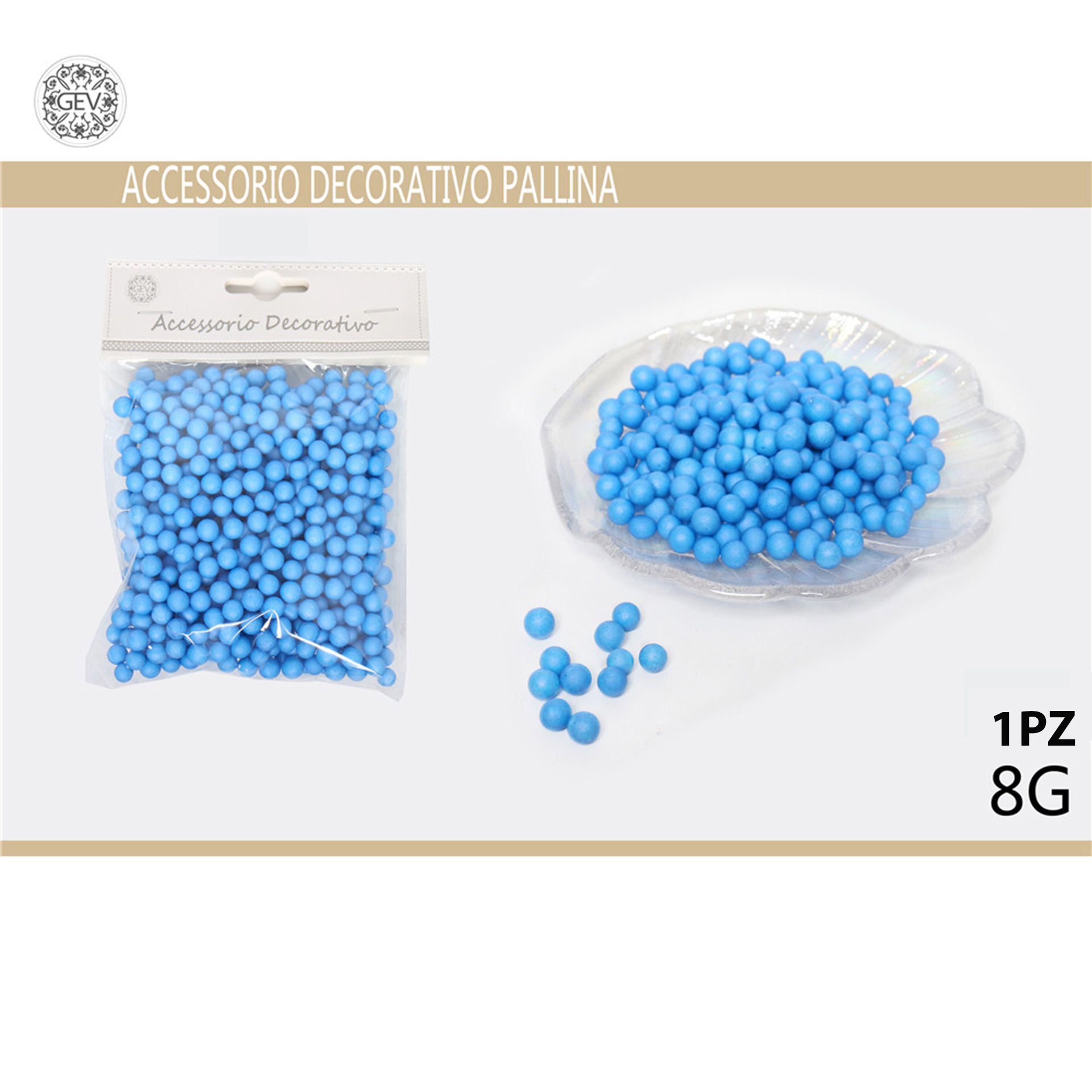 PALLINA POLISTIROLO 8G CELESTEGev