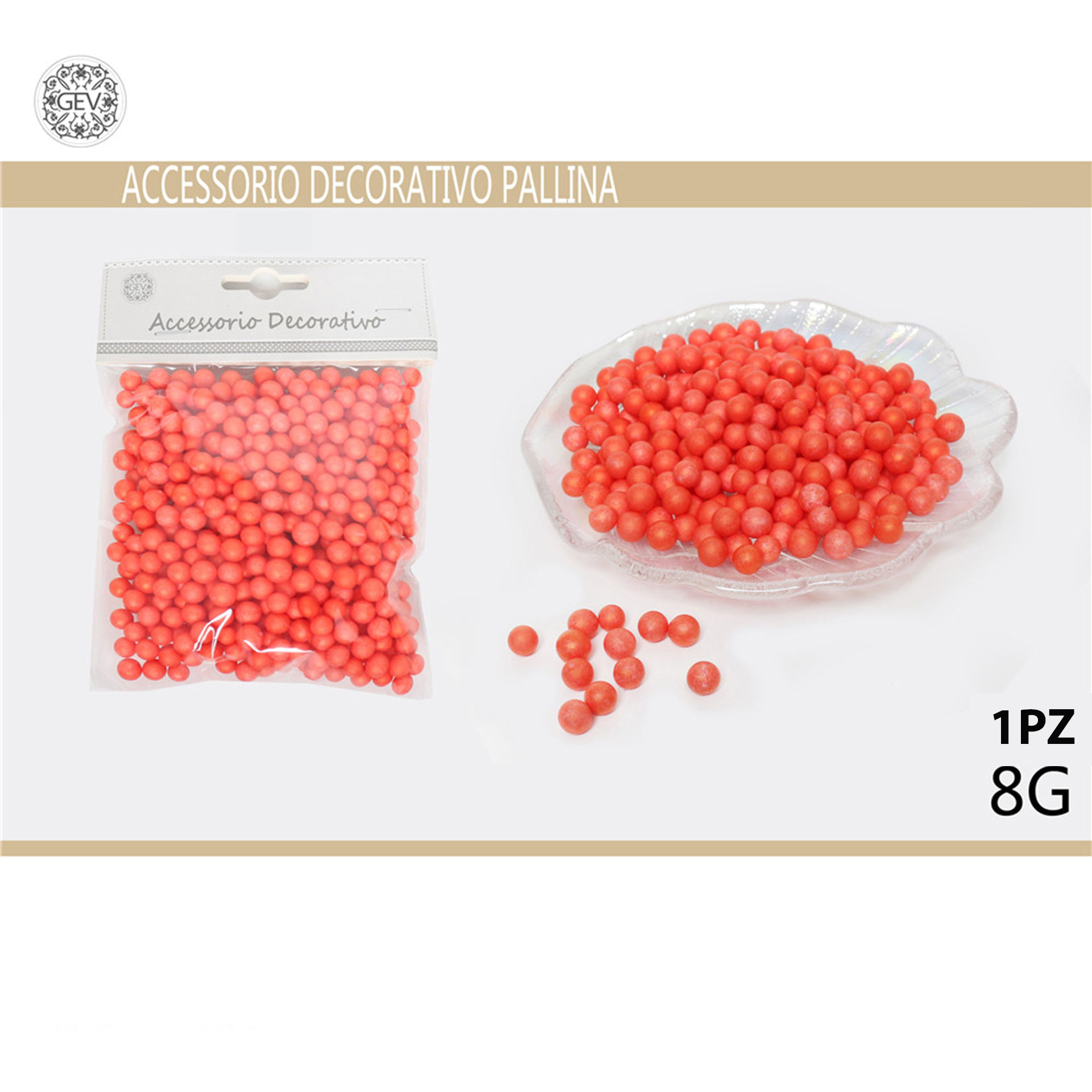 PALLINA POLISTIROLO 8G ROSSOGev