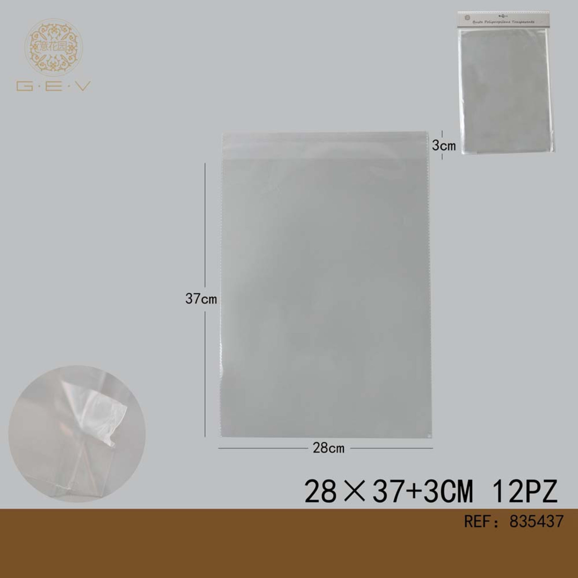 SACCHETTO TRASPARENTI 28*373 OPP 12PCSGev