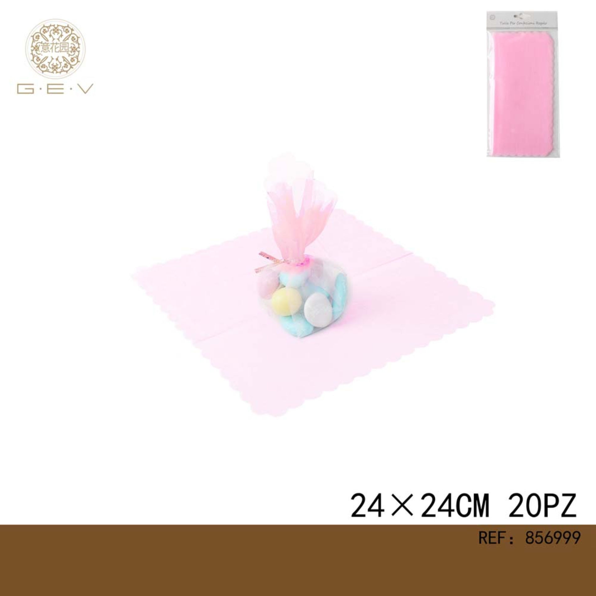 VELETTE IN TULLE X BOMBONIERE 24CM 20PCS ROSAGev