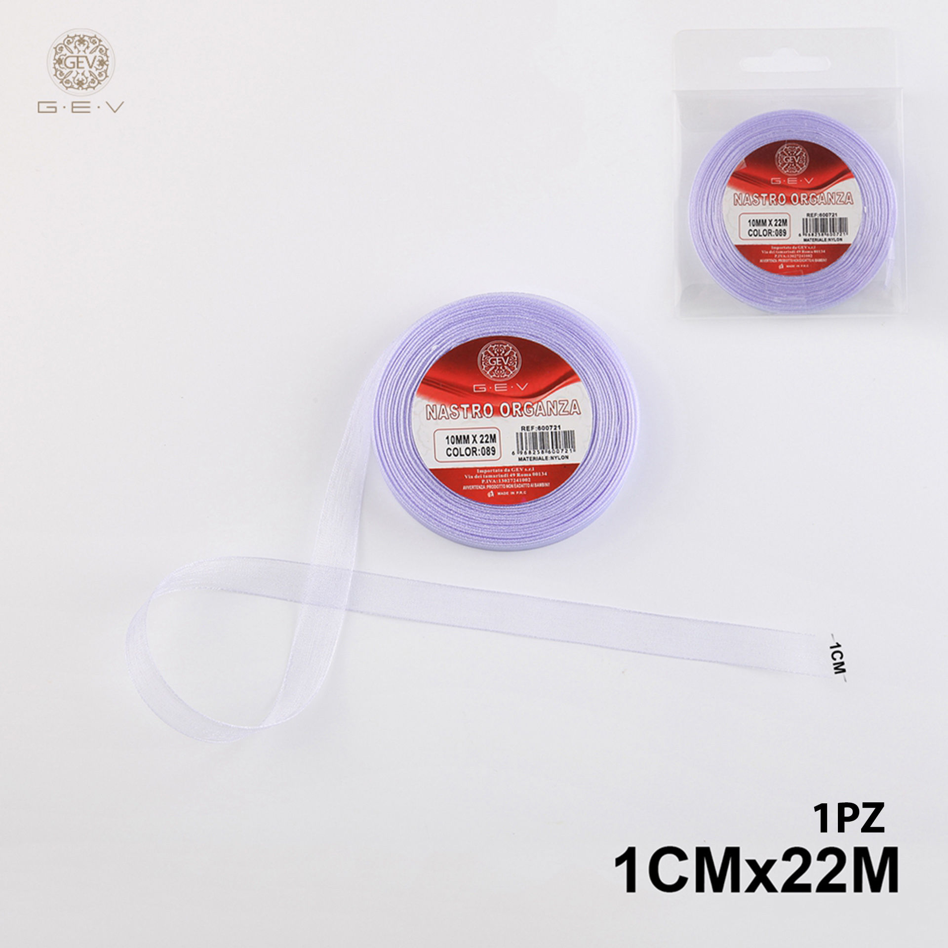 NASTRO ORGANZA 1.0CMX25Y 089VIOLAGev
