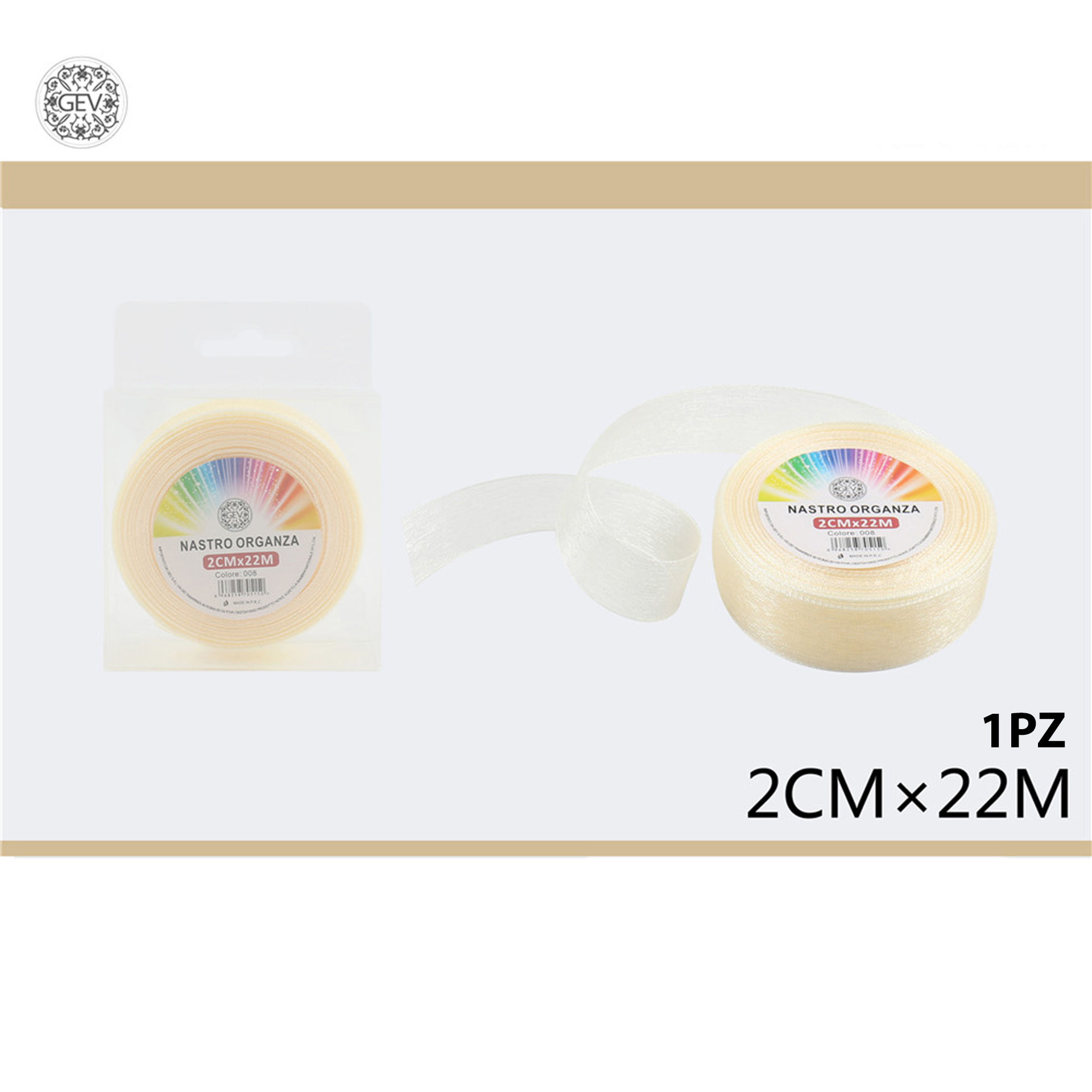 NASTRO ORGANZA 22MT 2CM 008 PANNAGev