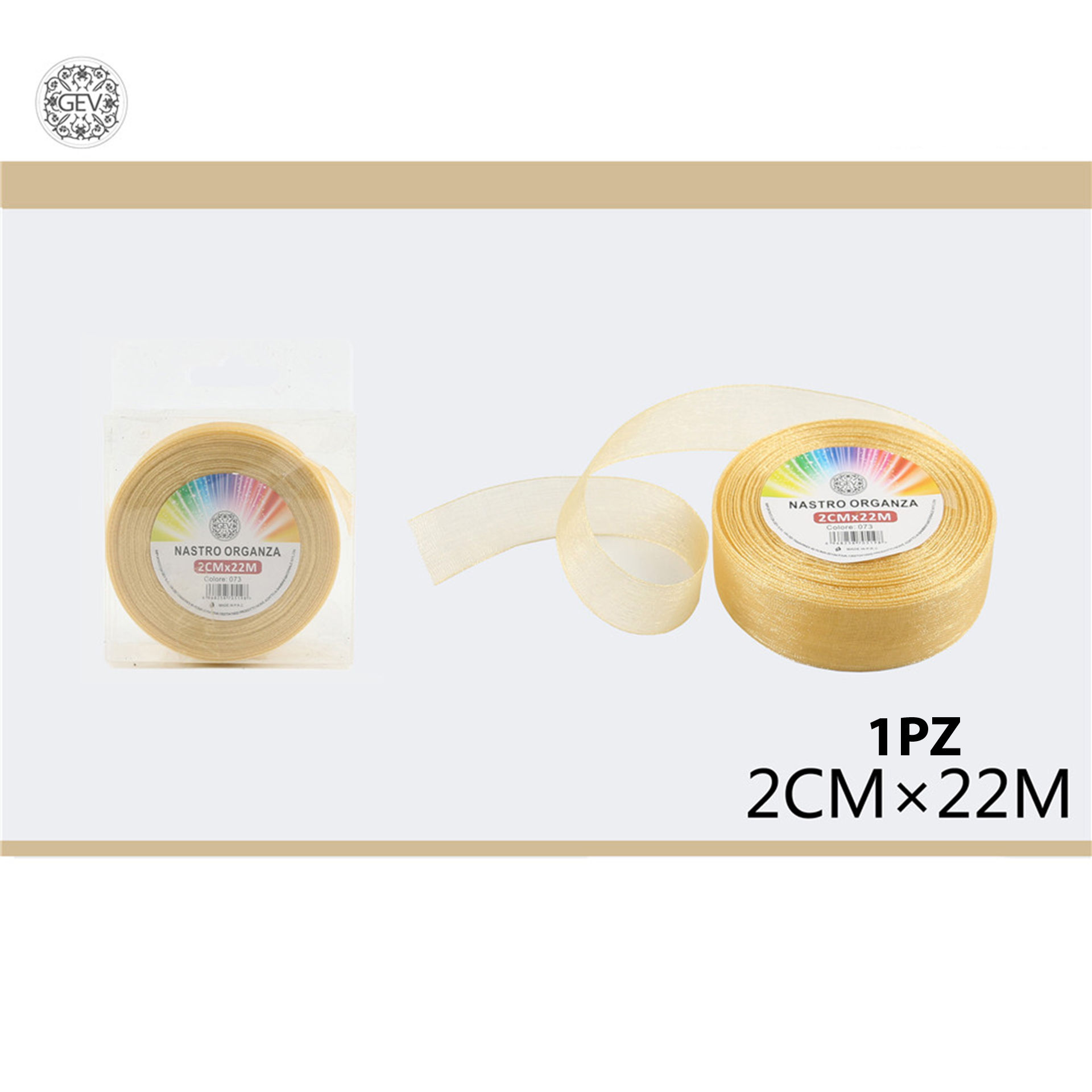NASTRO ORGANZA 22MT 2CM 073OROGev